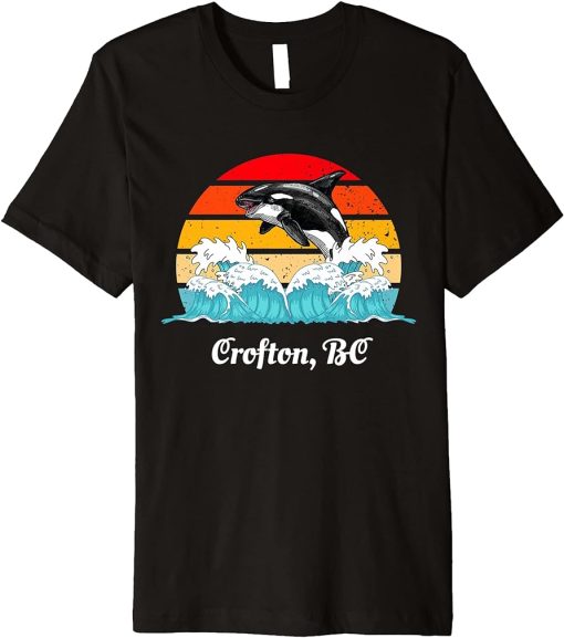 Vintage Courtenay BC Distressed Orca Killer Whale Art Premium T-Shirt