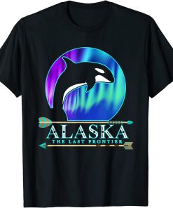 Alaska State Pride Alaska Northern Lights Alaskan Orca Whale T-Shirt