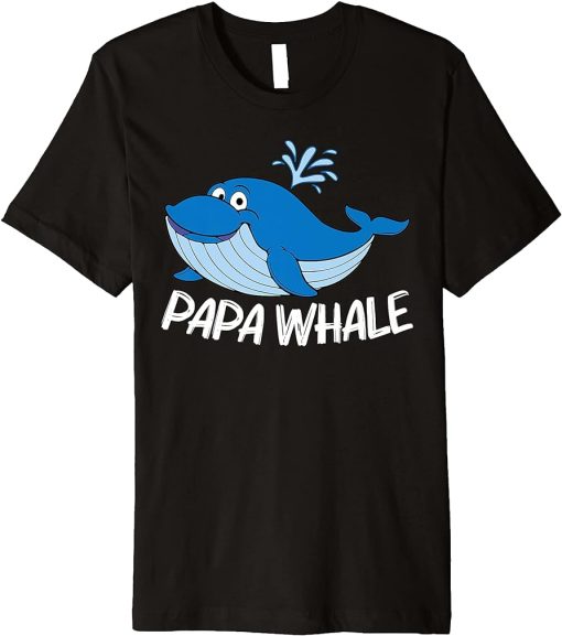 Funny Whale Art For Men Dad Orca Narwhal Blue Whales Premium T-Shirt