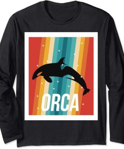 Vintage Orca Retro Killer Whale Long Sleeve T-Shirt