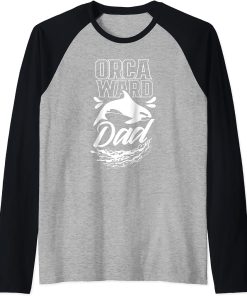 Orcaward Dad Orcas Orca Awkward Humor Father Daddy Papa Raglan Baseball Tee