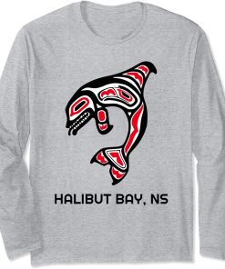 Halibut Bay NS Native Indigenous Orca Killer Whales Long Sleeve T-Shirt